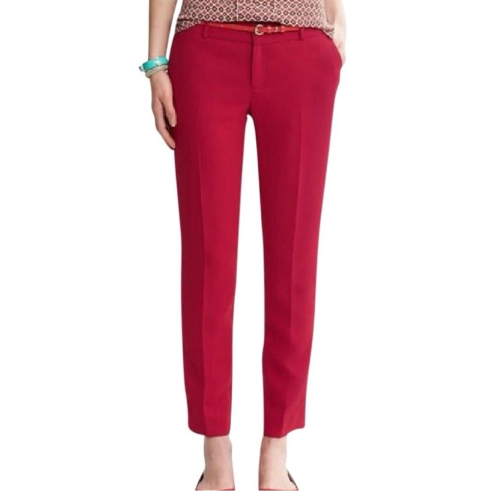 Banana Republic Vibrant Red Cropped Pants